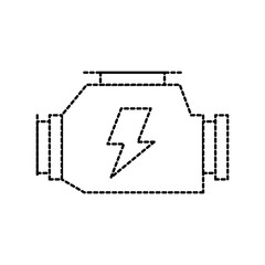 car carburetor powerful engine machine symbol vector illustration