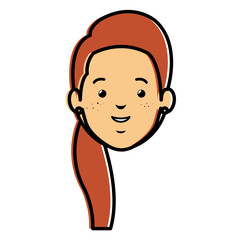 Obraz premium beautiful woman head avatar character vector illustration design