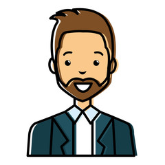 elegant businessman avatar character vector illustration design