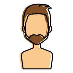 young man shirtless avatar character vector illustration design