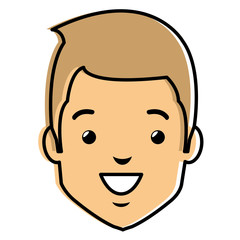 Obraz premium young man head avatar character vector illustration design