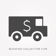 Silhouette icon banking collector car