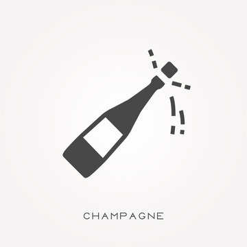 Silhouette icon champagne