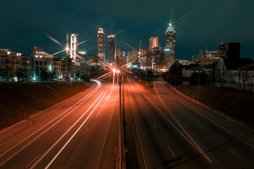 Fototapeta na wymiar Atlanta city night skyline