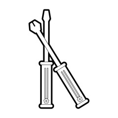 Screwdriver icon tool instrument and repair theme Isolated design Vector illustration