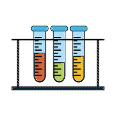 Tubes of science laboratory and chemistry theme Isolated design Vector illustration