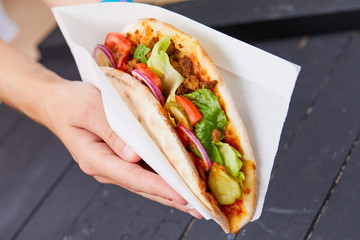 sandwich wrap with meat and vegetables