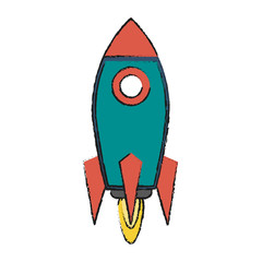 Rocket icon Spaceship aircraft and start up theme Isolated design Vector illustration