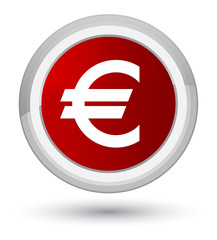 Euro sign icon prime red round button