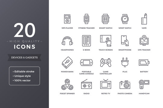 Electronic Devices Line Icons