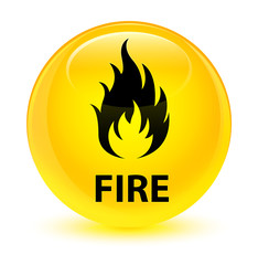 Fire glassy yellow round button