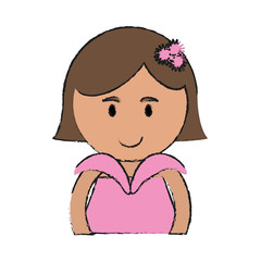 Girl cartoon of kid childhood and little theme Isolated design Vector illustration