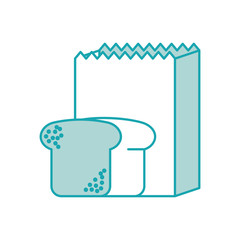 paper bag bakery and bread fresh food vector illustration