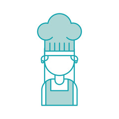 cute chef woman in uniform and hat character vector illustration