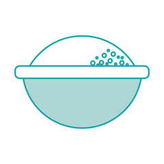 cartoon bowl with flour ingredient bakery and dessert vector illustration