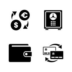 Personal Finance. Simple Related Vector Icons Set for Video, Mobile Apps, Web Sites, Print Projects and Your Design. Black Flat Illustration on White Background.