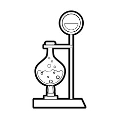 Flask of science laboratory and chemistry theme Isolated design Vector illustration