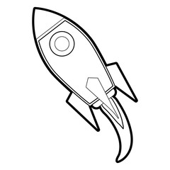Rocket icon Spaceship aircraft and start up theme Isolated design Vector illustration