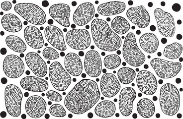 Abstract background with black dots and blemishes. Vector graphic art illustration for card, flyer, poster