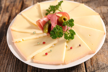 plate of cheese raclette