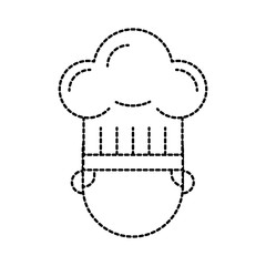 young confident chef man in uniform hat sign vector illustration