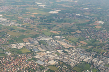 The land, seen from an airplane
