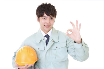 笑顔の労働者