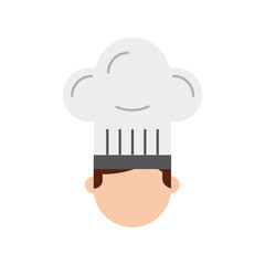young confident chef man in uniform hat sign vector illustration