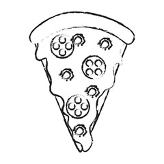 Pizza of fast food urban and menu theme Isolated design Vector illustration