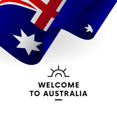 Welcome to Australia. Australia flag. Patriotic design. Vector illustration.