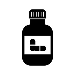 medicine bottle capsule healthcare symbol vector illustration