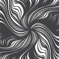 Hand Drawn Vector Abstract Grunge Decorative Ink Twirl Lines Spiral Texture Isolated on White Background