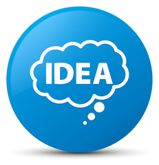 Idea bubble icon cyan blue round button