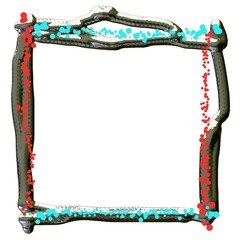 Liquid metallic borders.