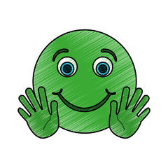 Funny cartoon face icon Emoticon caricature and character theme Isolated design Vector illustration