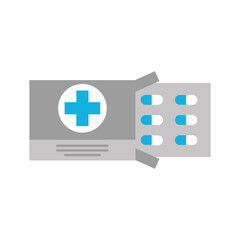 Obraz premium pain treatment medical drug package for tablet vitamin antibiotic vector illustration