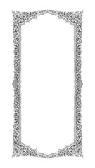 old decorative frame - handmade, engraved - isolated on white background