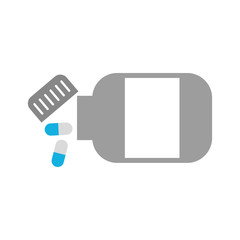 medicine bottle capsule healthcare symbol vector illustration