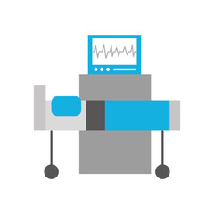 Fototapeta premium hospital interior with heart rate monitor bed medical equipment vector illustration