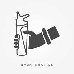 Silhouette icon sports bottle