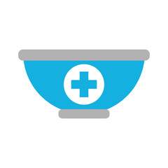 Obraz premium medical bowl with cross container clean vector illustration