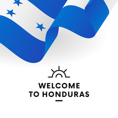 Welcome to Honduras. Honduras flag. Patriotic design. Vector illustration.