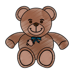 Teddy bear of toy childhood and play theme Isolated design Vector illustration