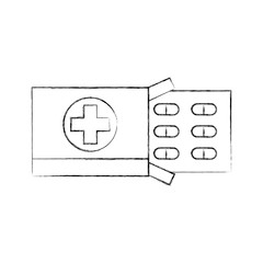 pain treatment medical drug package for tablet vitamin antibiotic vector illustration