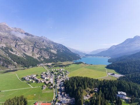 Alpine village in the Swiss Alps, Sils Maria near Sankt Moritz