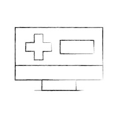 Fototapeta premium screen computer cross medical online support digital vector illustration