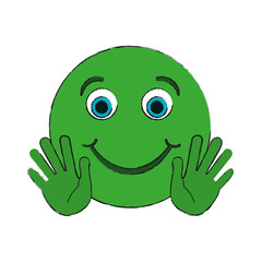 Funny cartoon face icon Emoticon caricature and character theme Isolated design Vector illustration