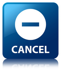 Cancel blue square button