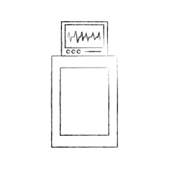 ecg machine displaying heartbeat monitoring vector illustration