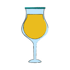 Glass of cocktail drink beverage and restaurant theme Isolated design Vector illustration